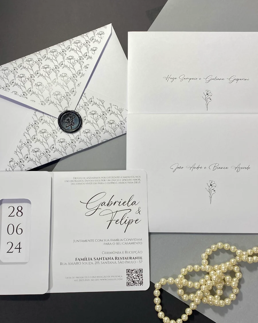 Convite de Casamento Minimalista