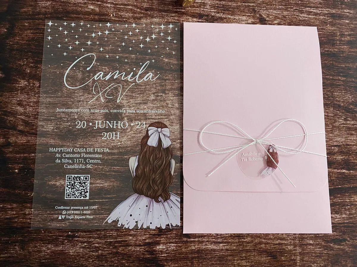 Convite Menina Rosa